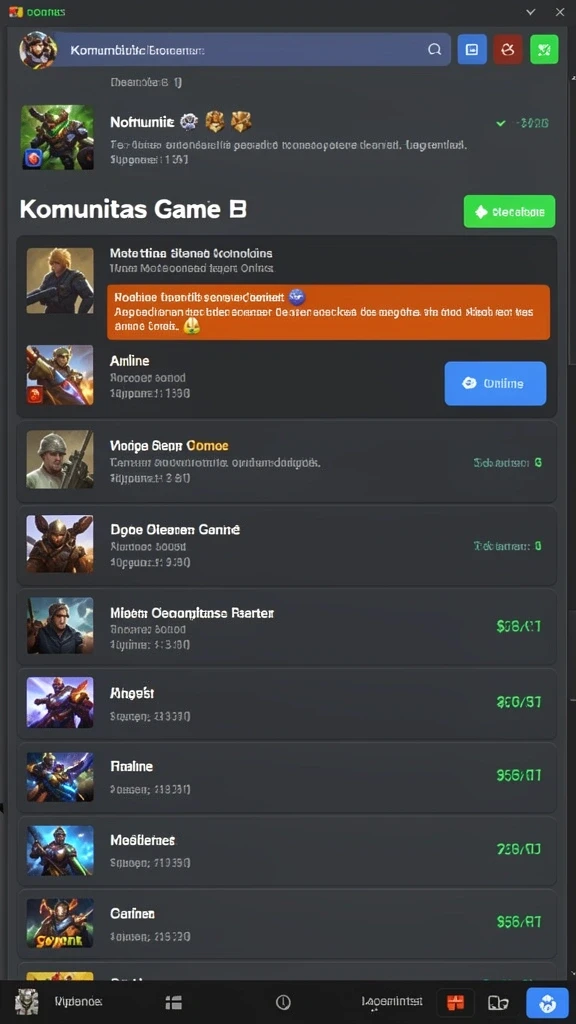 Menu pilihan misi yang mudah diakses.