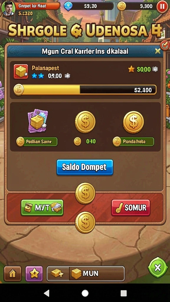 Layar permainan menampilkan level menantang yang sedang dimainkan.