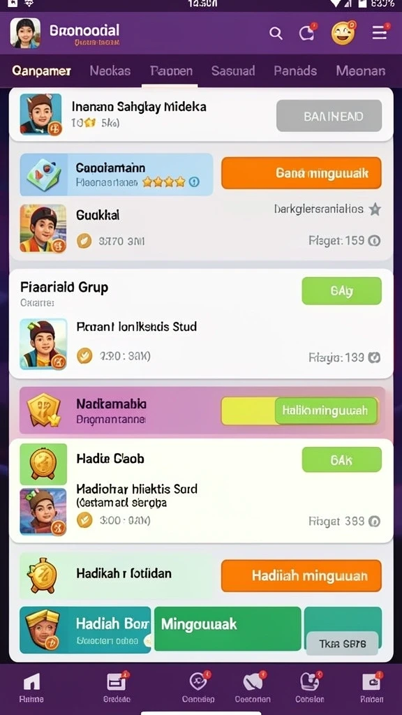 Tampilan menu utama dengan desain yang menarik.