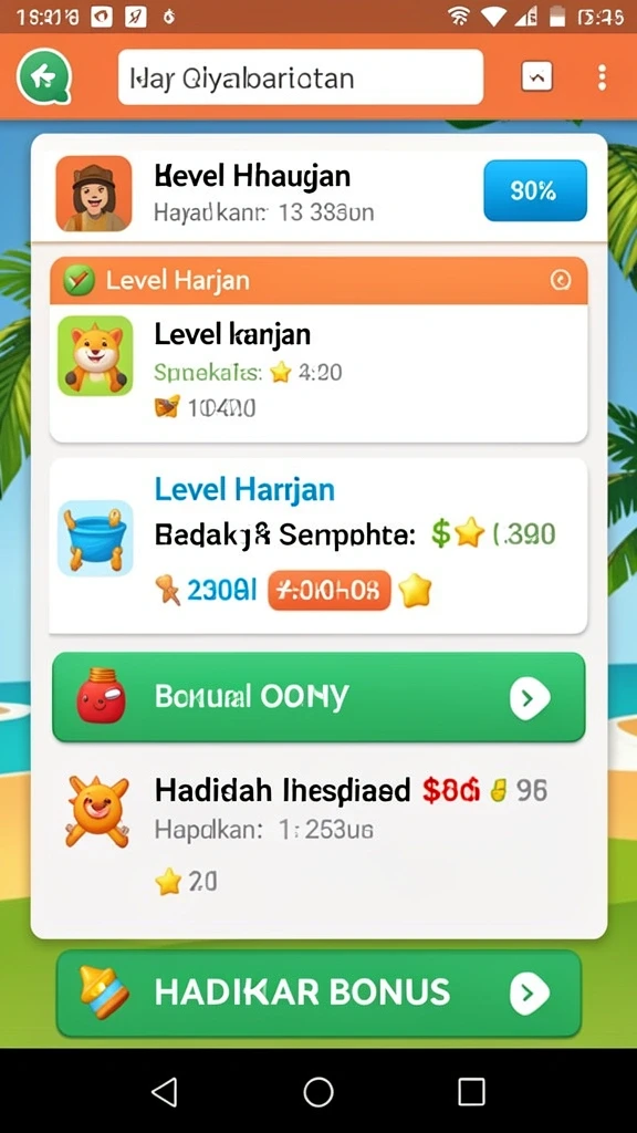 Fitur tantangan harian yang mengasyikkan.
