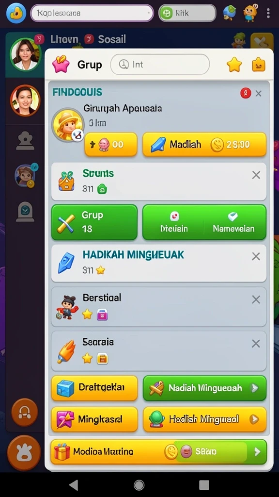 Tangkapan layar memperlihatkan sistem reward yang memikat.