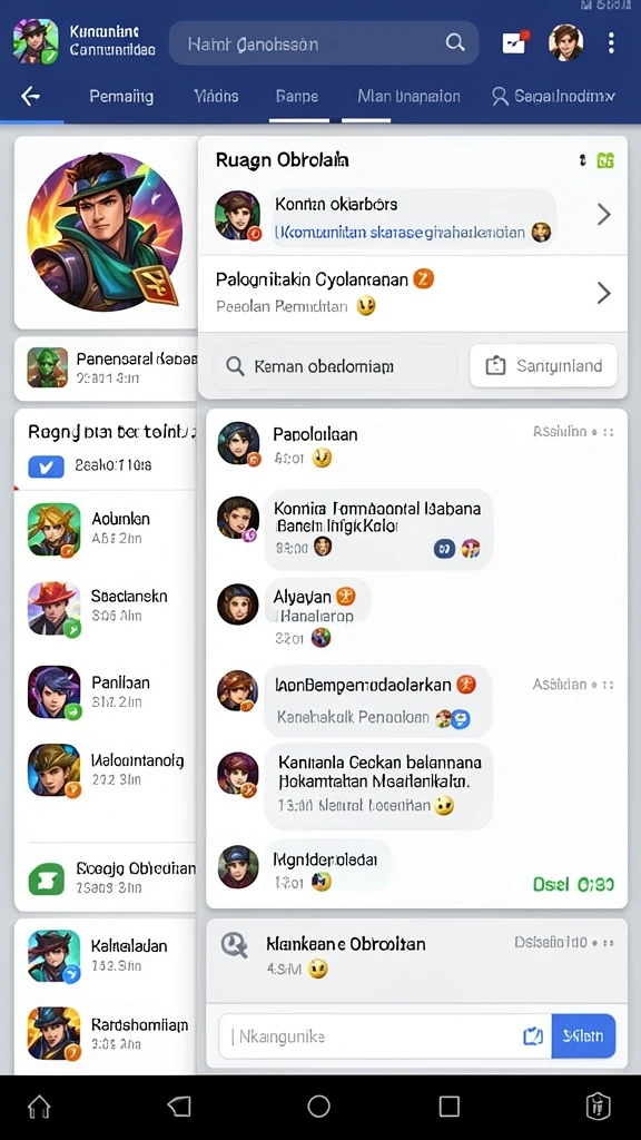 Fitur chat untuk interaksi pemain.